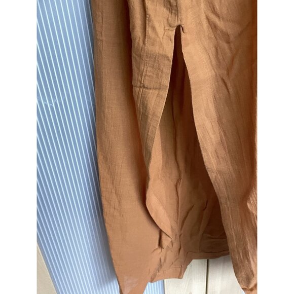 J•Jill Brown Button Front Long Sleeve Maxi Dress Cotton Beach Resort Casual XL - Picture 6 of 8